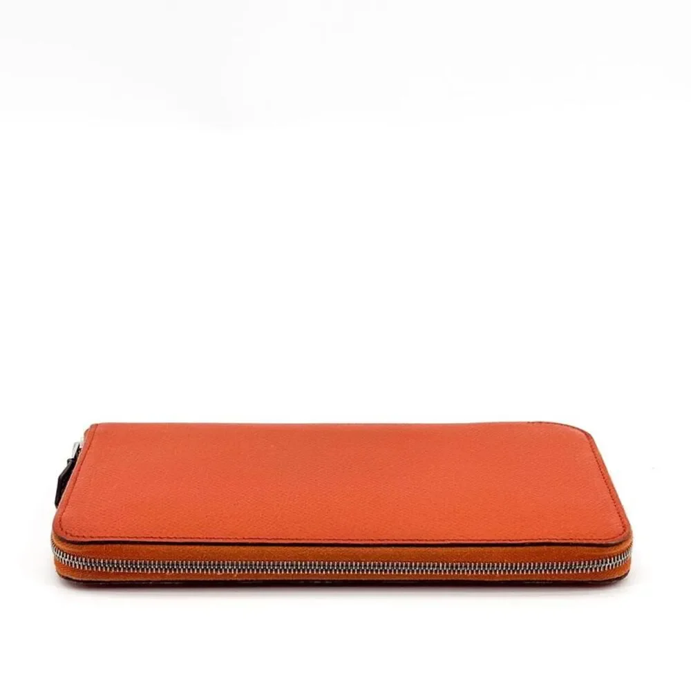 Hermès Ajab Silk-in Long Wallet Epsom Orange